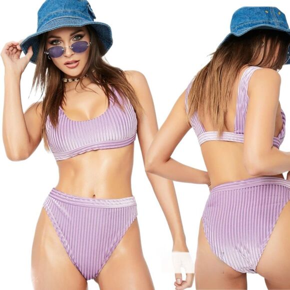 DIPPIN DAISY PURPLE VELVET BIKINI - Picture 1 of 6
